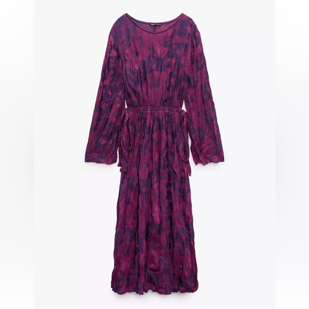 Zara Wrinkled Jacquard Dress